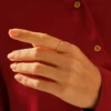 925 Sterling Silver ring featuring a delicate, minimalist chevron profile