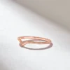 925 Sterling Silver V Shape ring with a polished, slender finish
