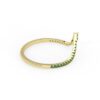 925 Sterling Silver V Shape Emerald Wedding Band - Image 2