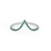 925 Sterling Silver V Shape Emerald Wedding Band - Image 4