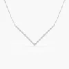 Chevron necklace with micro-pave set round CZ stones