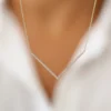 Gold plated sterling silver necklace with a delicate V silhouette