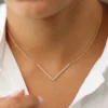 V shaped necklace featuring a refined chevron design