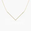 Chevron necklace with 49 round stones and 0.30 CTW