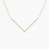 Thin V shaped necklace in thick gold plated sterling silver