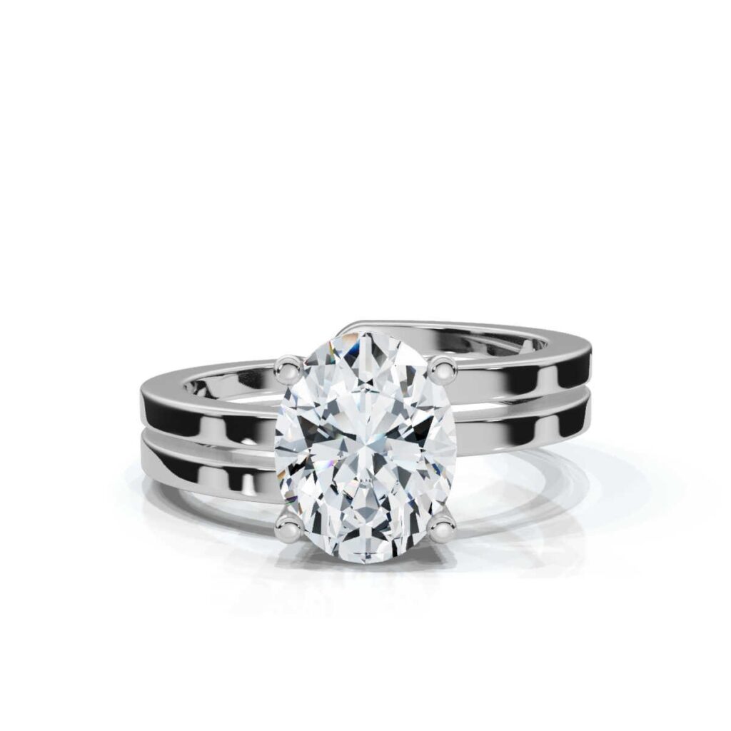 925 Sterling Silver Valor Spiral Diamond Engagement Ring