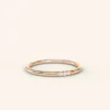 925 Sterling Silver Vermeil - Dainty Stacking Ring - Delicate Three Stone Ring - Image 5