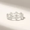 Sterling silver eternity band with delicate vine pattern