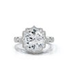 Vintage-inspired 925 sterling silver engagement ring with diamond-like sparkle