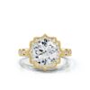 Vintage-style engagement ring with 36 smaller premium CZ diamonds