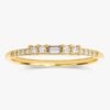 Elegant diamond band with round and baguette-shaped CZ stones