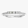 Vintage inspired sterling silver ring with baguette and round stones