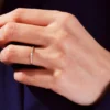 Matching ring in 925 sterling silver with pave-set CZ stones