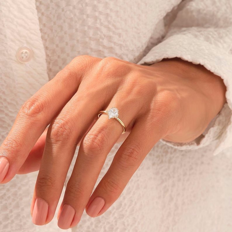 925 Sterling Silver Vintage Inspired Diamond Solitaire Engagement Ring