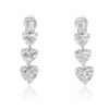 925 Sterling Silver  Waterfall Baguette and Hearts Earring