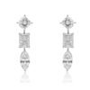 925 Sterling Silver  Waterfall Radiant Baguette and Marquise Earring