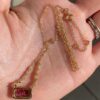 925 Sterling Silver Watermelon Tourmaline Diamond Necklace - Image 3