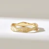 925 Sterling Silver Wave Migraine Ring featuring textured rhombus detailing
