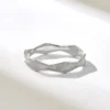 925 Sterling Silver Wave Migraine Ring in a 1.90mm to 3.70mm band width