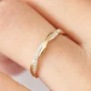 Slim 2.2mm ring band with woven eternity styling