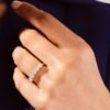 925 sterling silver wedding ring with five round stones