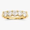 Classic anniversary ring with balanced five-stone design