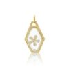 925 Sterling Silver White Topaz Crystal Diamond Flower Pendant