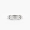 925 Sterling Silver Wide Diamond Starburst Ring - Image 2