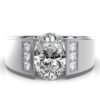 925 Sterling Silver Wide Shank Diamond Engagement Ring