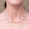 925 Sterling Silver Yellow Diamond Multi Shape Necklace - Image 2