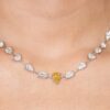 925 Sterling Silver Yellow Diamond Multi Shape Necklace - Image 3