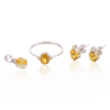 925 Sterling Silver Yellow Sapphire Combo Jewelry Set