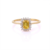 925 Sterling Silver Yellow Sapphire & Diamond Engagement Ring