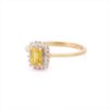 925 Sterling Silver Yellow Sapphire & Diamond Engagement Ring - Image 3