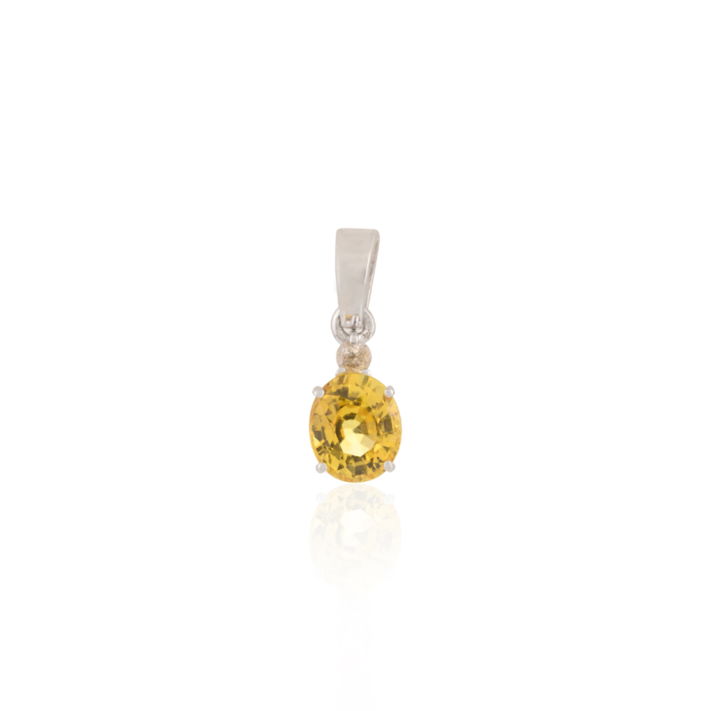 925 Sterling Silver Yellow Sapphire Pendant