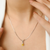 925 Sterling Silver Yellow Sapphire Pendant - Image 2