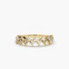 925 Sterling Silver Zig Zag Baguette Diamond Ring with slim band