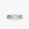 Baguette-style stone ring with a contemporary zig zag layout
