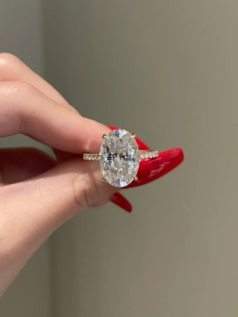925 Sterling Silver10 Carat Oval Diamond Ring
