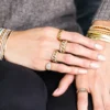 Abby Baguette Diamond Ring in thick gold-plated sterling silver