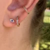 Alexandra hoop earrings with baguette-cut CZ stones