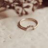 Pave-set diamond arc band in 925 sterling silver