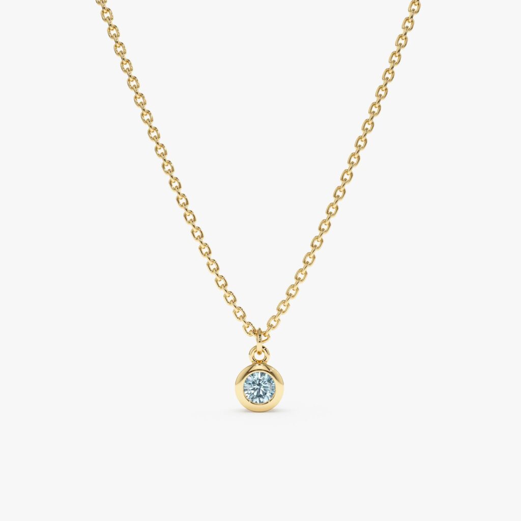 Aquamarine Charm Necklace