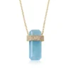 Aquamarine Crystal Necklace With Diamond