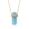 Aquamarine Crystal Necklace With Diamond - Image 3