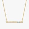 Aquamarine Diamond Bar Necklace