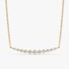 Ascending Curved Diamond Bar Necklace