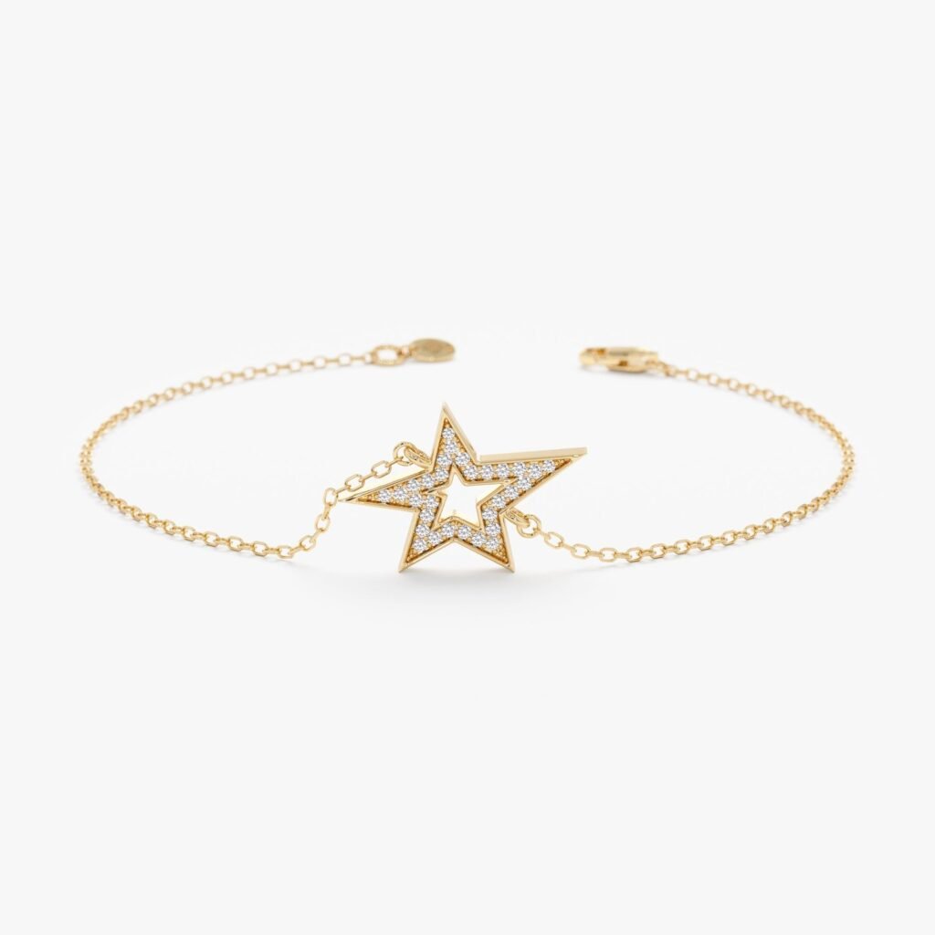 Asymmetric Diamond Star Bracelet