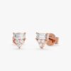 Baguette Accent Diamond Studs