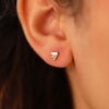 Baguette Accent Diamond Studs - Image 3